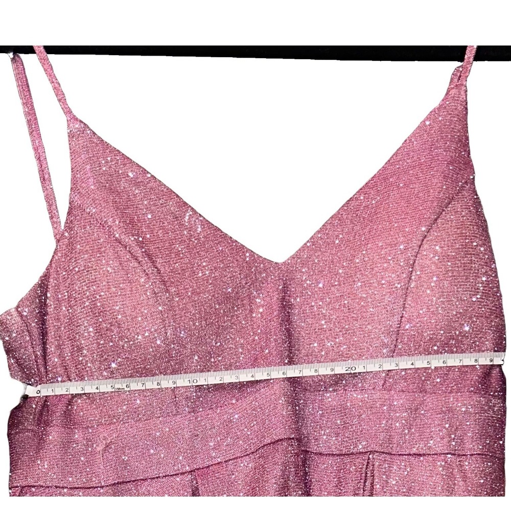 Haute Monde pink & lavender glitter sparkle mini dress size small - Picture 5 of 7